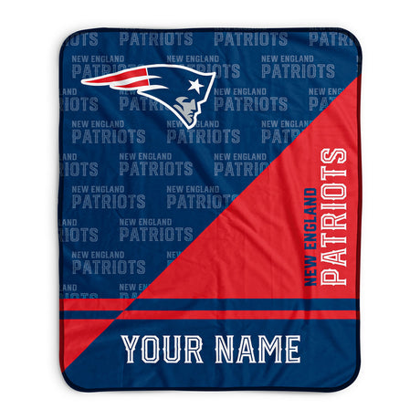 Pixsona New England Patriots Split Pixel Fleece Blanket | Personalized | Custom