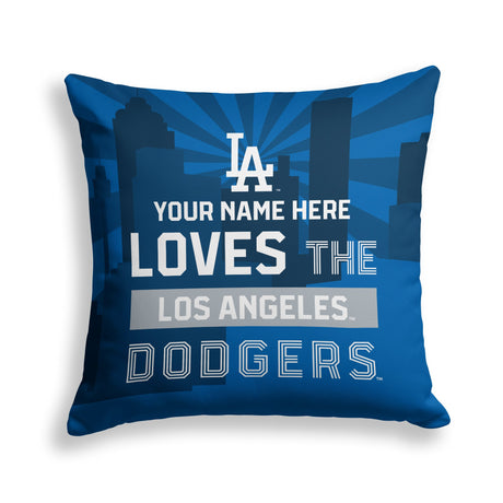 Pixsona Los Angeles Dodgers Skyline Throw Pillow | Personalized | Custom
