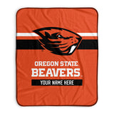 Pixsona Oregon State Beavers Stripes Pixel Fleece Blanket | Personalized | Custom
