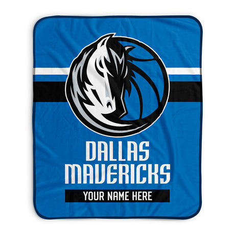 Pixsona Dallas Mavericks Stripes Pixel Fleece Blanket | Personalized | Custom