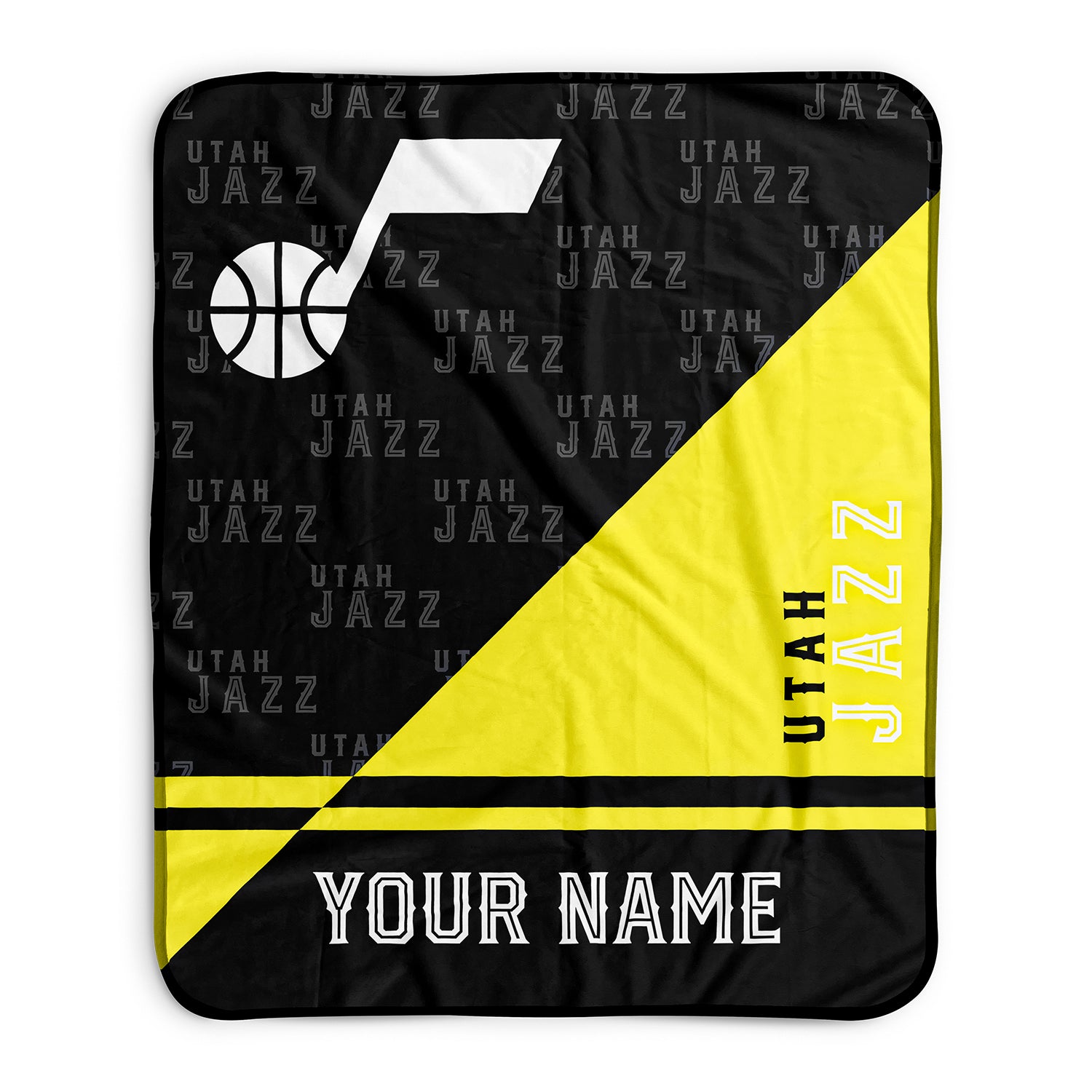 Pixsona Utah Jazz Split Pixel Fleece Blanket | Personalized | Custom