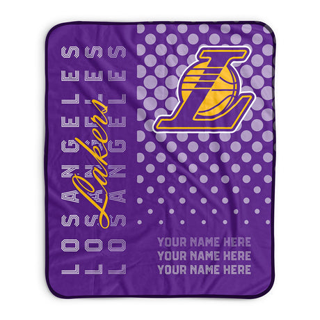 Pixsona Los Angeles Lakers Halftone Pixel Fleece Blanket | Personalized | Custom