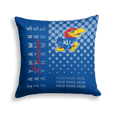 Pixsona Kansas Jayhawks Halftone Throw Pillow | Personalized | Custom