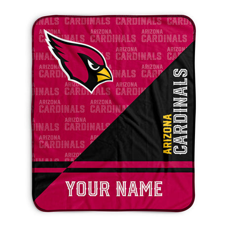 Pixsona Arizona Cardinals Split Pixel Fleece Blanket | Personalized | Custom