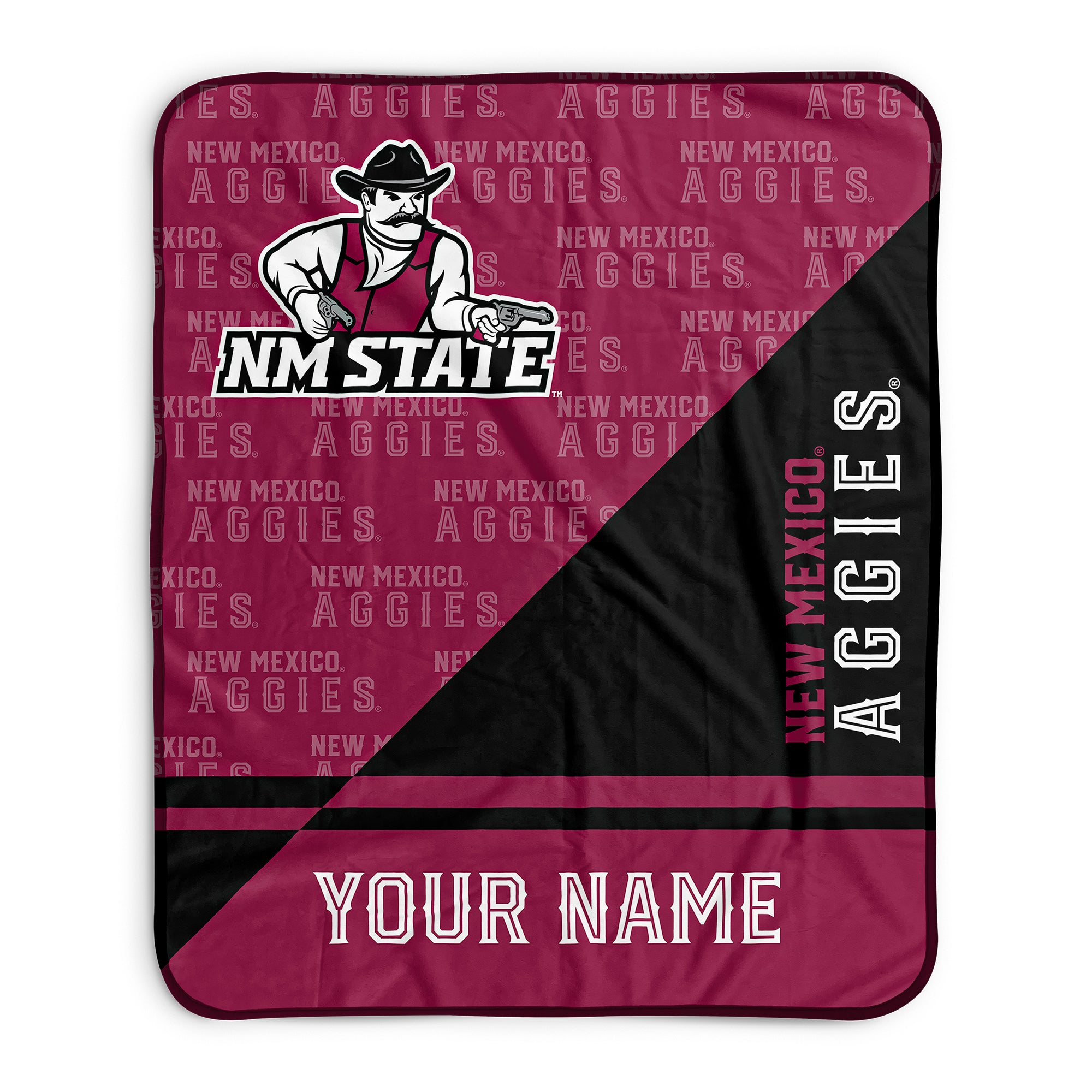 Pixsona New Mexico State Aggies Split Pixel Fleece Blanket | Personalized | Custom