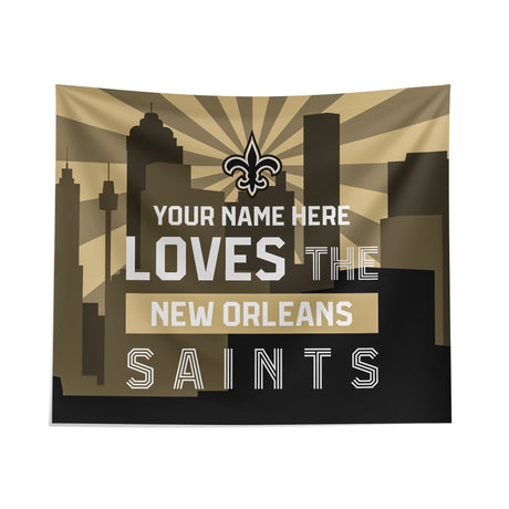 Pixsona New Orleans Saints Skyline Tapestry | Personalized | Custom