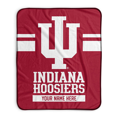 Pixsona Indiana Hoosiers Stripes Pixel Fleece Blanket | Personalized | Custom