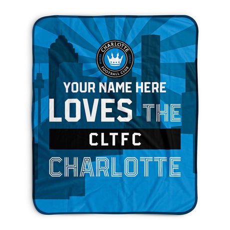 Pixsona Charlotte FC Skyline Pixel Fleece Blanket | Personalized | Custom