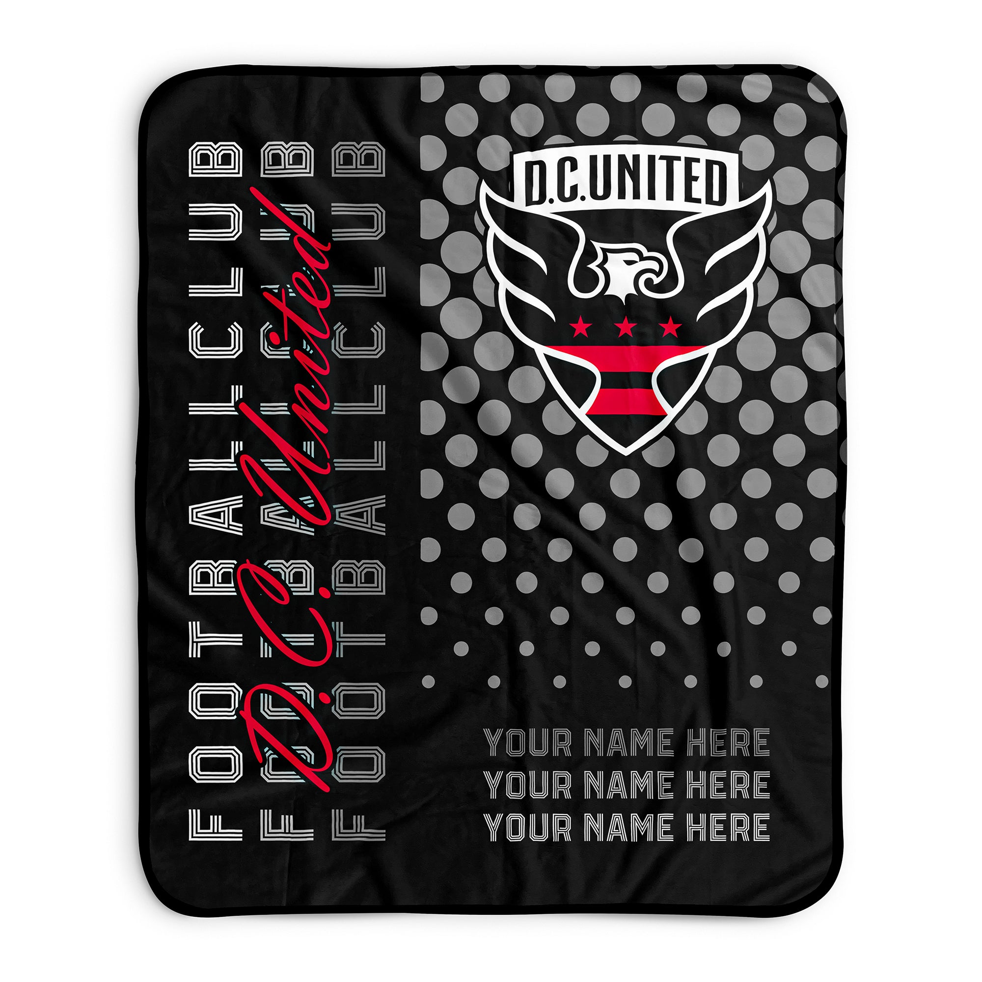 Pixsona D.C. United Halftone Pixel Fleece Blanket | Personalized | Custom
