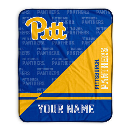 Pixsona Pitt Panthers Split Pixel Fleece Blanket | Personalized | Custom