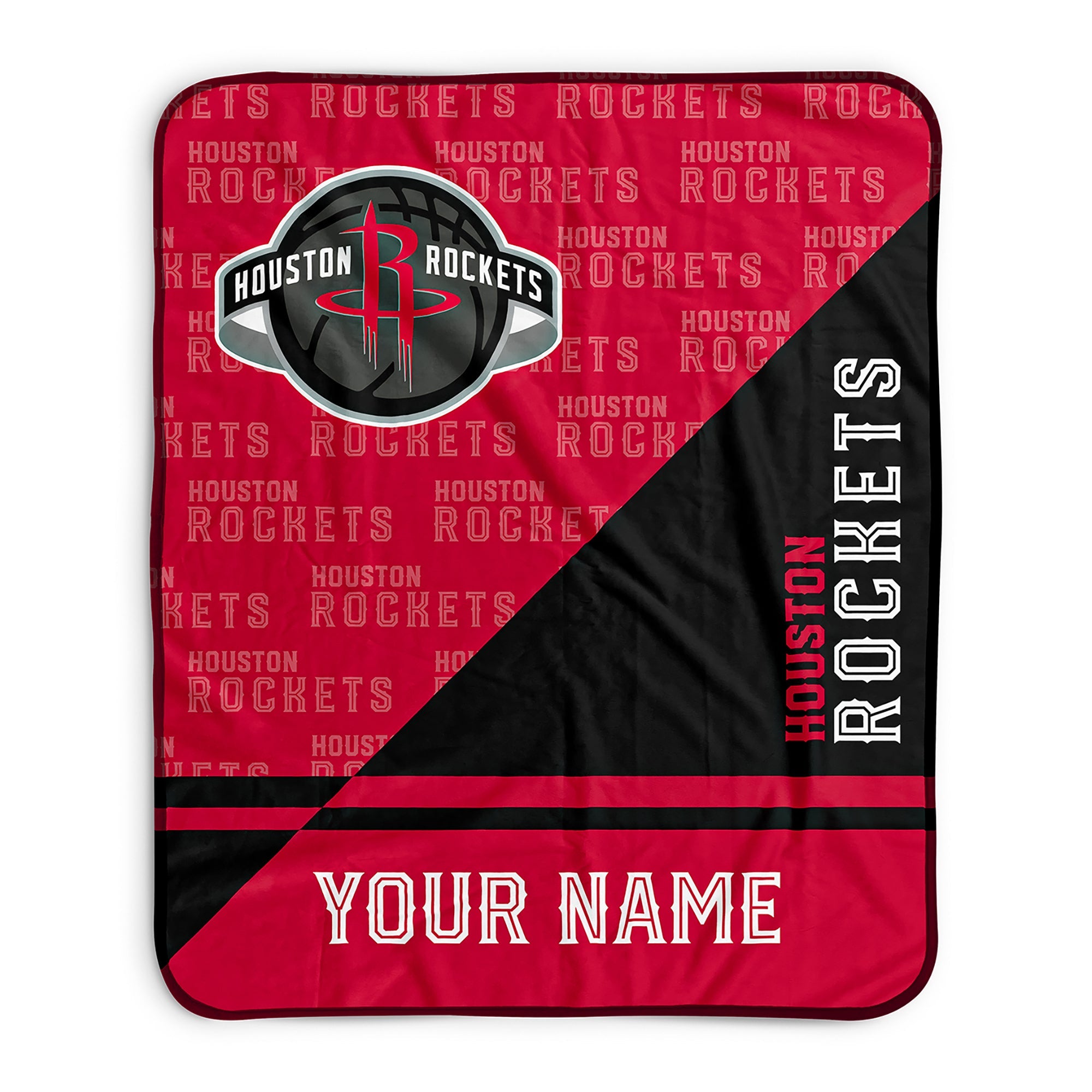 Pixsona Houston Rockets Split Pixel Fleece Blanket | Personalized | Custom