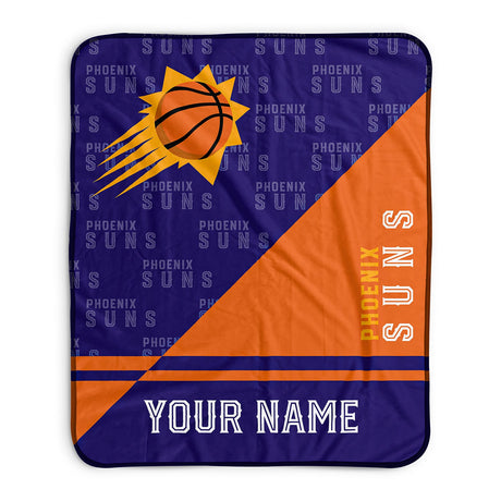 Pixsona Phoenix Suns Split Pixel Fleece Blanket | Personalized | Custom