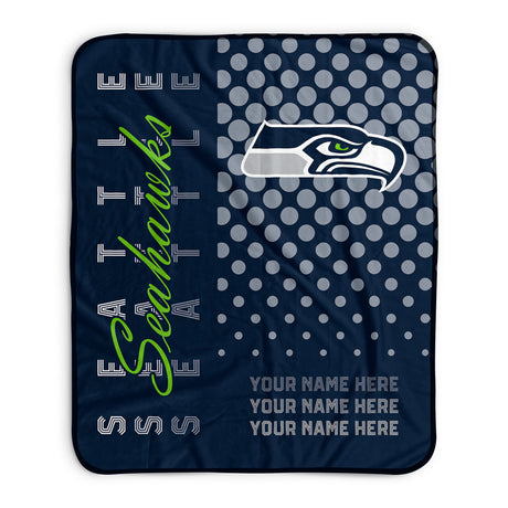 Pixsona Seattle Seahawks Halftone Pixel Fleece Blanket | Personalized | Custom