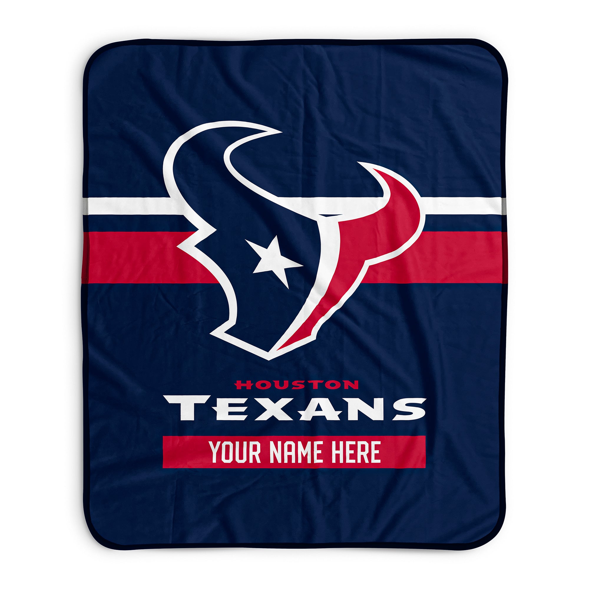 Pixsona Houston Texans Stripes Pixel Fleece Blanket | Personalized | Custom