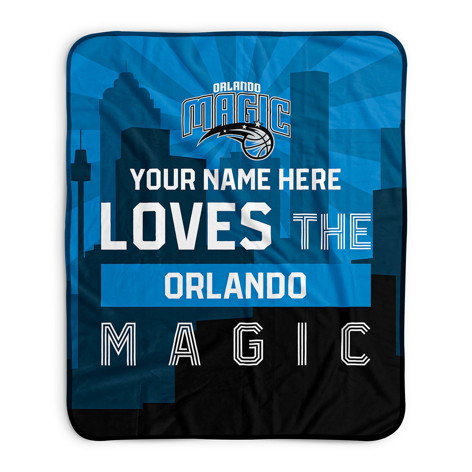 Pixsona Orlando Magic Skyline Pixel Fleece Blanket | Personalized | Custom