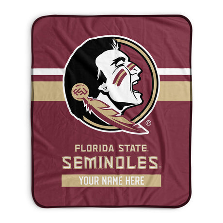 Pixsona Florida State Seminoles Stripes Pixel Fleece Blanket | Personalized | Custom