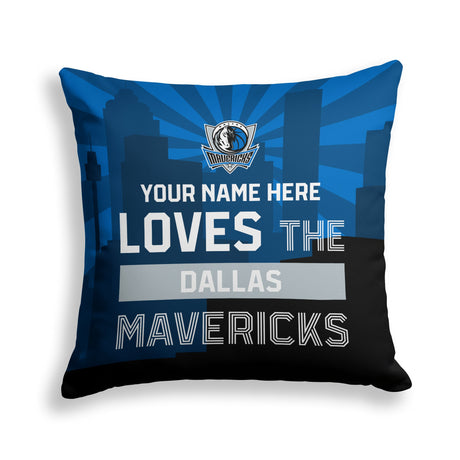 Pixsona Dallas Mavericks Skyline Throw Pillow | Personalized | Custom