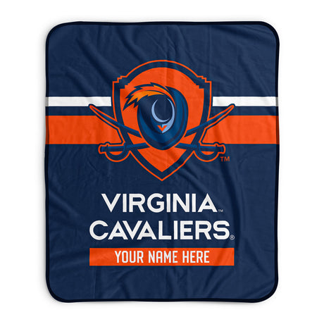Pixsona Virginia Cavaliers Stripes Pixel Fleece Blanket | Personalized | Custom