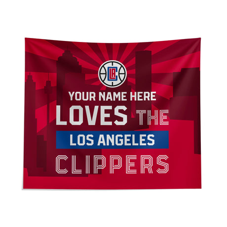 Pixsona Los Angeles Clippers Skyline Tapestry | Personalized | Custom