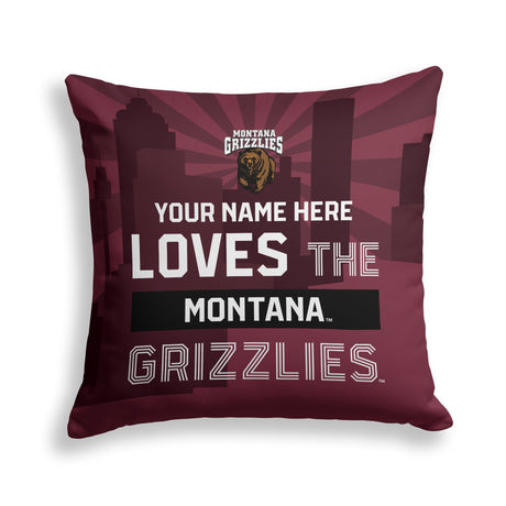 Pixsona Montana Grizzlies Skyline Throw Pillow | Personalized | Custom