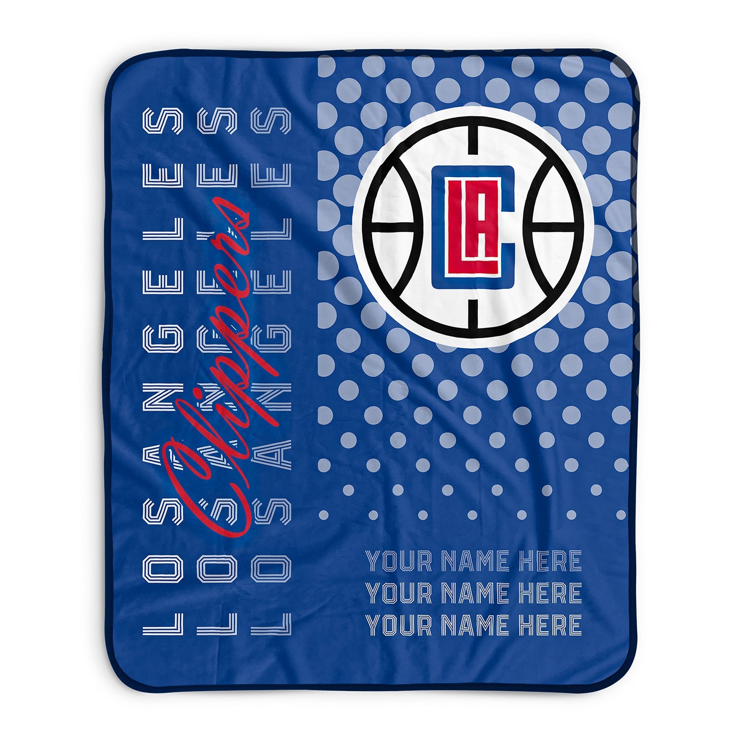 Pixsona Los Angeles Clippers Halftone Pixel Fleece Blanket | Personalized | Custom