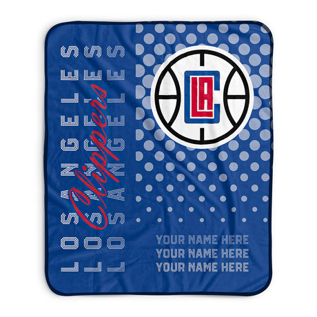 Pixsona Los Angeles Clippers Halftone Pixel Fleece Blanket | Personalized | Custom