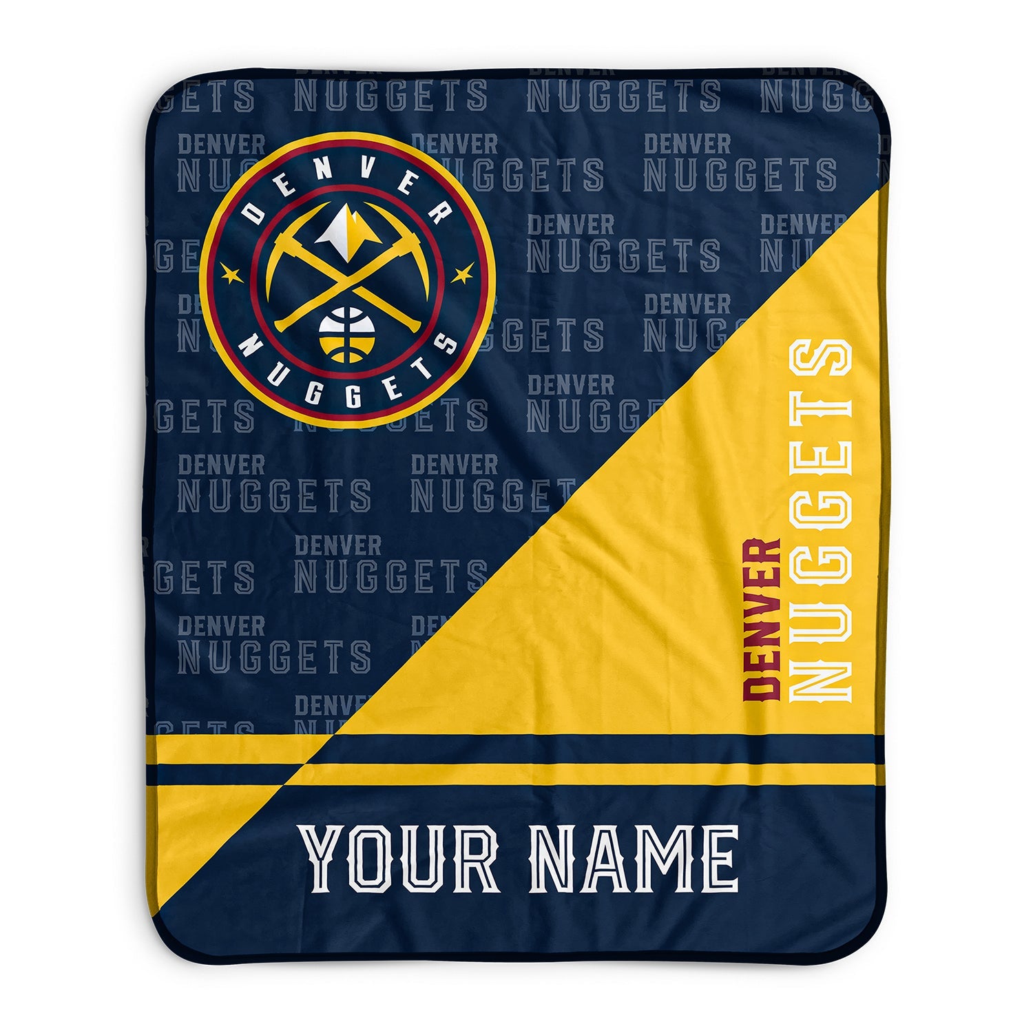 Pixsona Denver Nuggets Split Pixel Fleece Blanket | Personalized | Custom