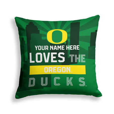 Pixsona Oregon Ducks Skyline Throw Pillow | Personalized | Custom