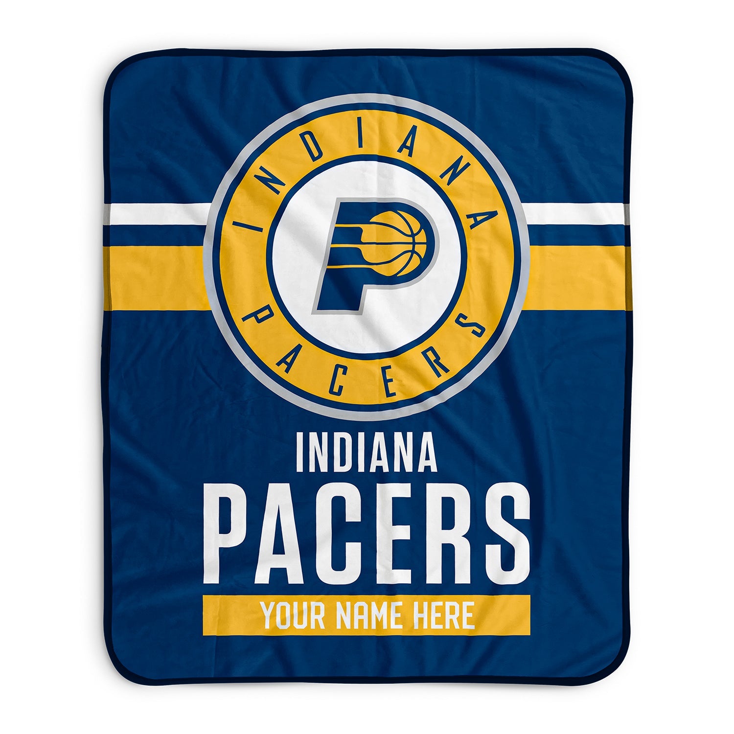 Pixsona Indiana Pacers Stripes Pixel Fleece Blanket | Personalized | Custom