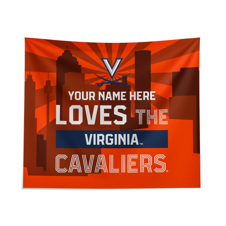 Pixsona Virginia Cavaliers Skyline Tapestry | Personalized | Custom