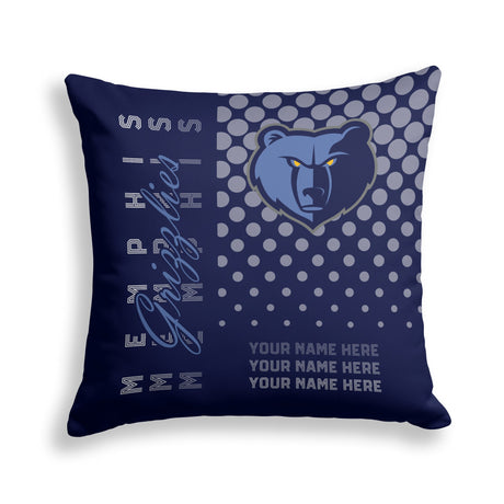 Pixsona Memphis Grizzlies Halftone Throw Pillow | Personalized | Custom