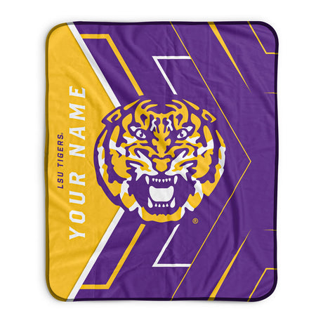 Pixsona LSU Tigers Glow Pixel Fleece Blanket | Personalized | Custom