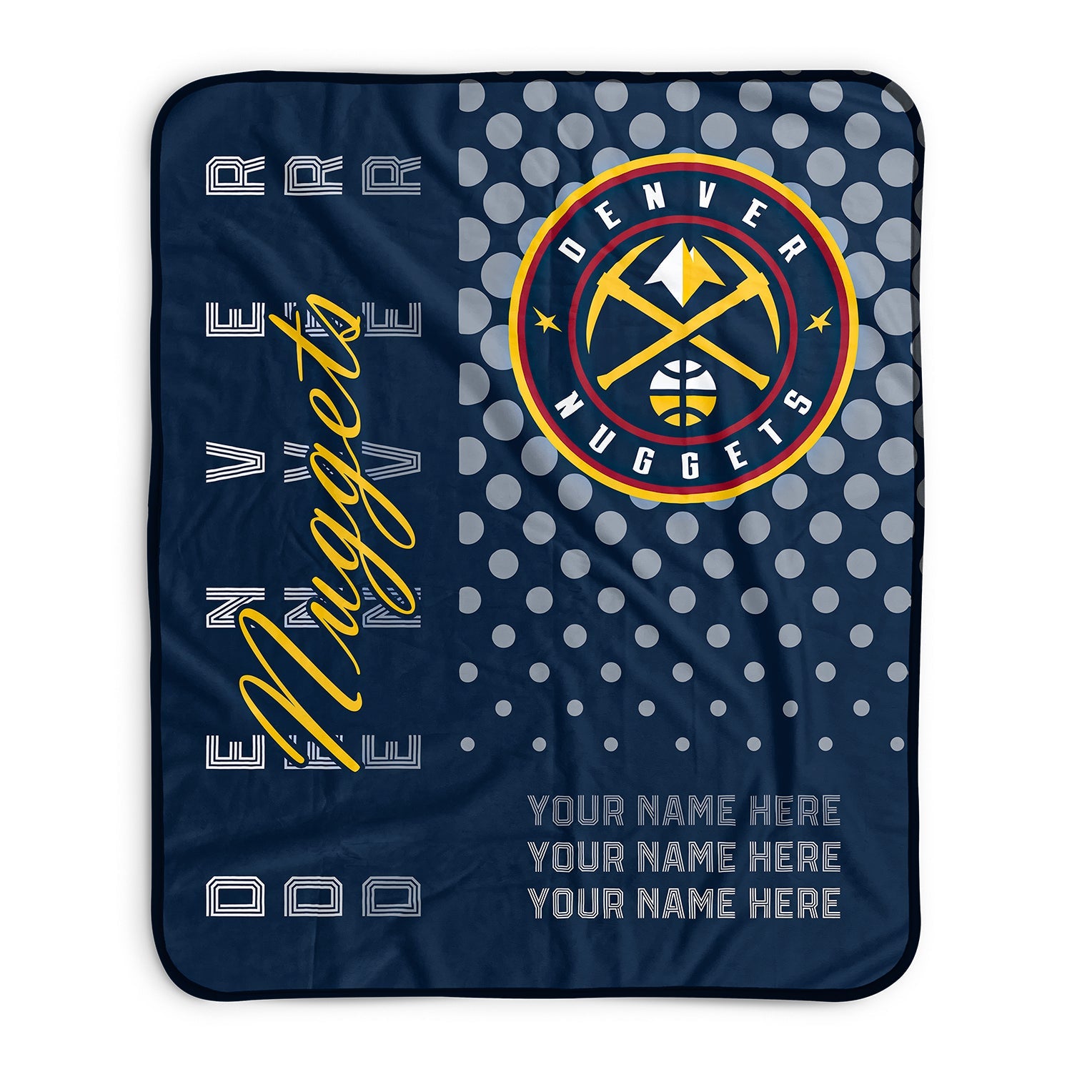 Pixsona Denver Nuggets Halftone Pixel Fleece Blanket | Personalized | Custom