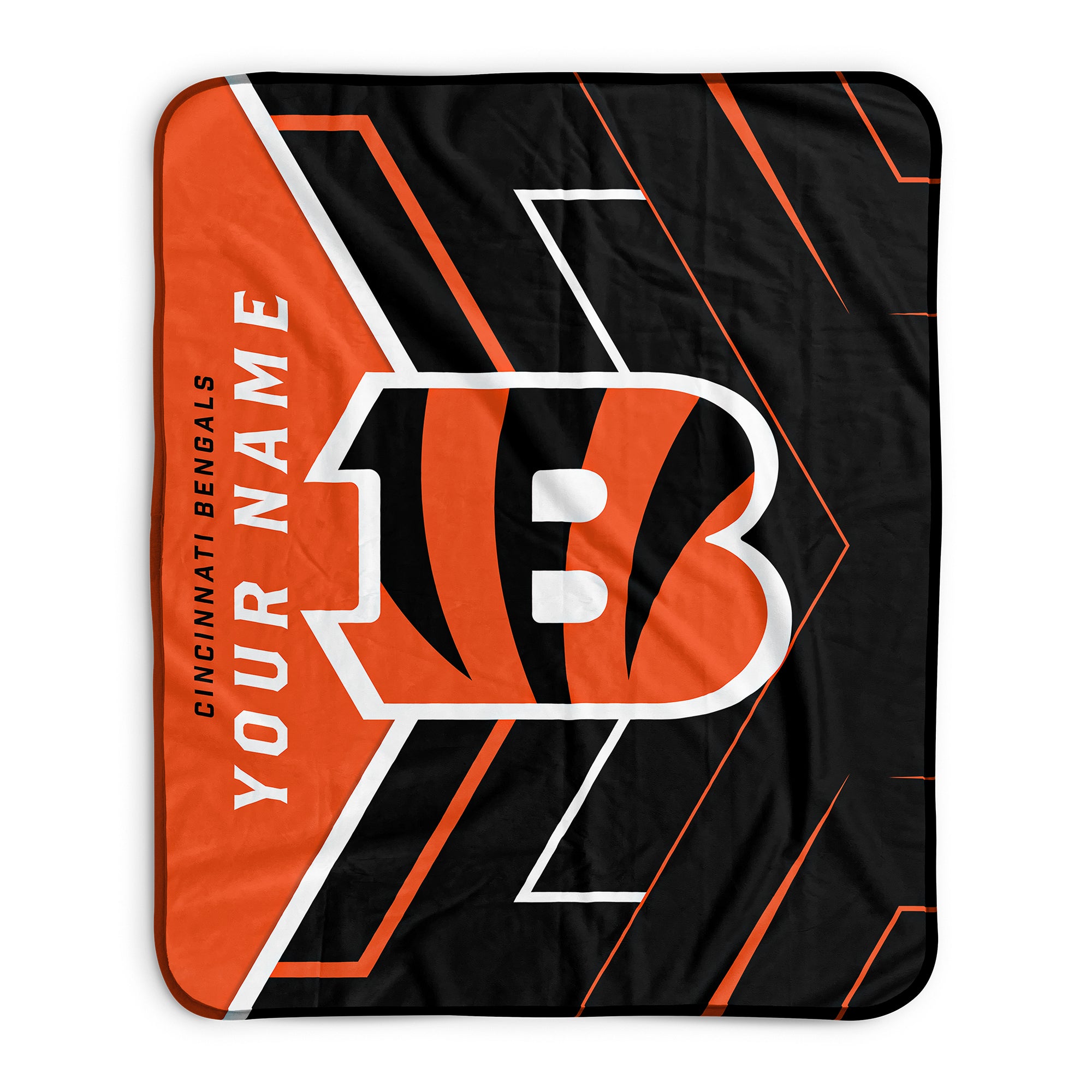 Pixsona Cincinnati Bengals Glow Pixel Fleece Blanket | Personalized | Custom