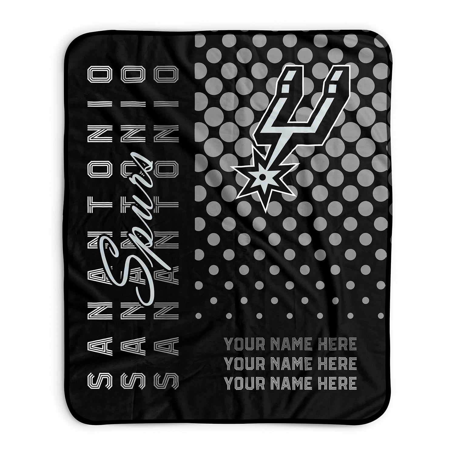 Pixsona San Antonio Spurs Halftone Pixel Fleece Blanket | Personalized | Custom
