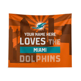 Pixsona Miami Dolphins Skyline Tapestry | Personalized | Custom