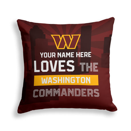 Pixsona Washington Commanders Skyline Throw Pillow | Personalized | Custom