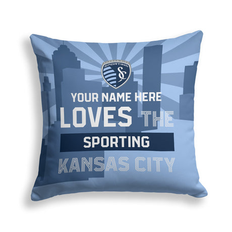 Pixsona Sporting Kansas City Skyline Throw Pillow | Personalized | Custom