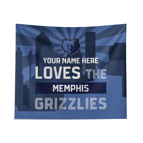 Pixsona Memphis Grizzlies Skyline Tapestry | Personalized | Custom