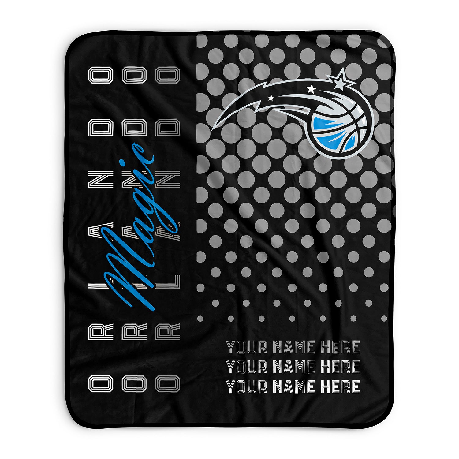 Pixsona Orlando Magic Halftone Pixel Fleece Blanket | Personalized | Custom