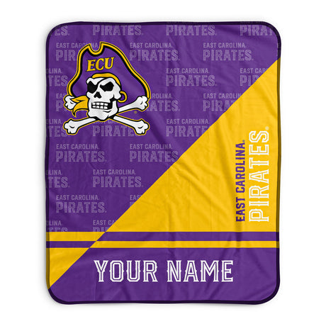 Pixsona East Carolina Pirates Split Pixel Fleece Blanket | Personalized | Custom