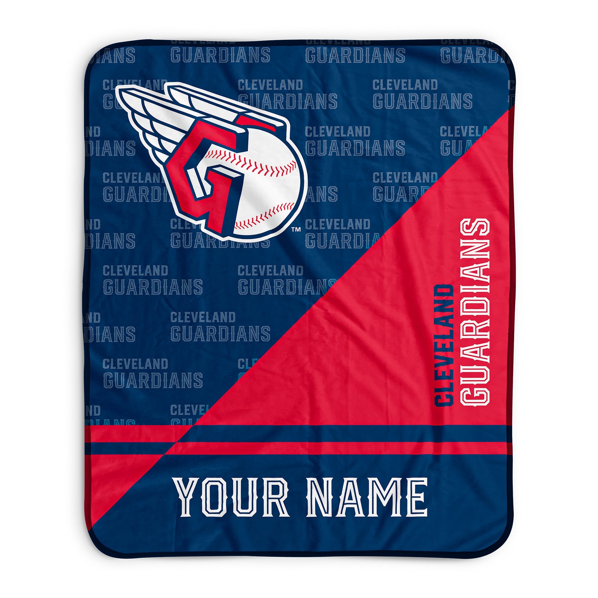 Pixsona Cleveland Guardians Split Pixel Fleece Blanket | Personalized | Custom