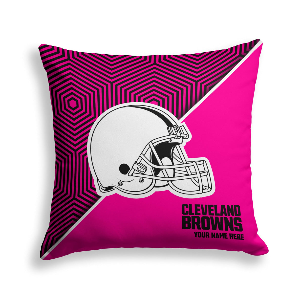 Pixsona Cleveland Browns Pink Implosion Throw Pillow | Personalized | Custom