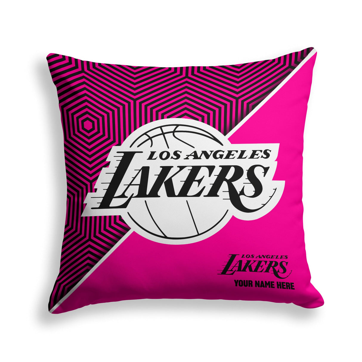 Pixsona Los Angeles Lakers Pink Implosion Throw Pillow | Personalized | Custom