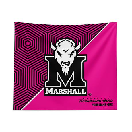 Pixsona Marshall Thundering Herd Pink Implosion Tapestry | Personalized | Custom