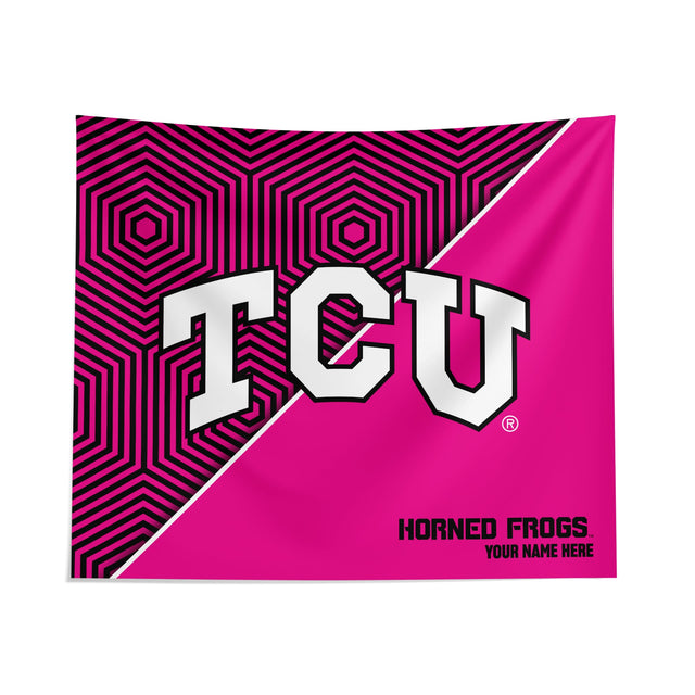 Pixsona TCU Horned Frogs Pink Implosion Tapestry | Personalized | Custom