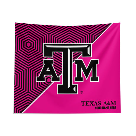 Pixsona Texas A&M Aggies Pink Implosion Tapestry | Personalized | Custom