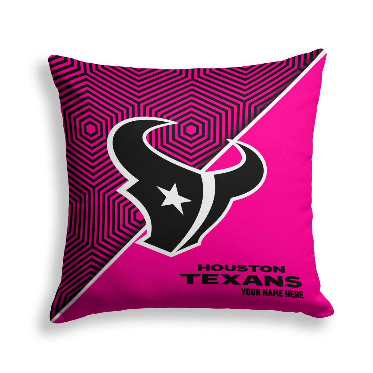 Pixsona Houston Texans Pink Implosion Throw Pillow | Personalized | Custom