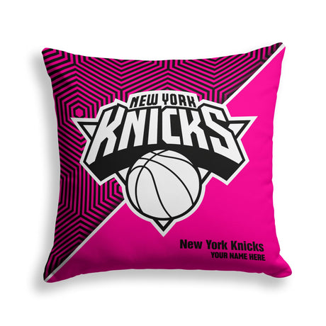 Pixsona New York Knicks Pink Implosion Throw Pillow | Personalized | Custom