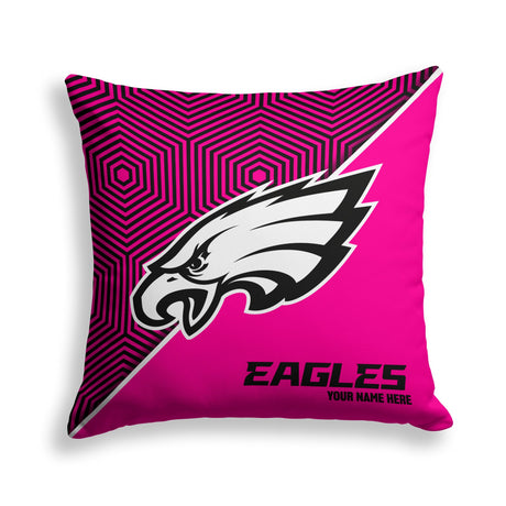 Pixsona Philadelphia Eagles Pink Implosion Throw Pillow | Personalized | Custom